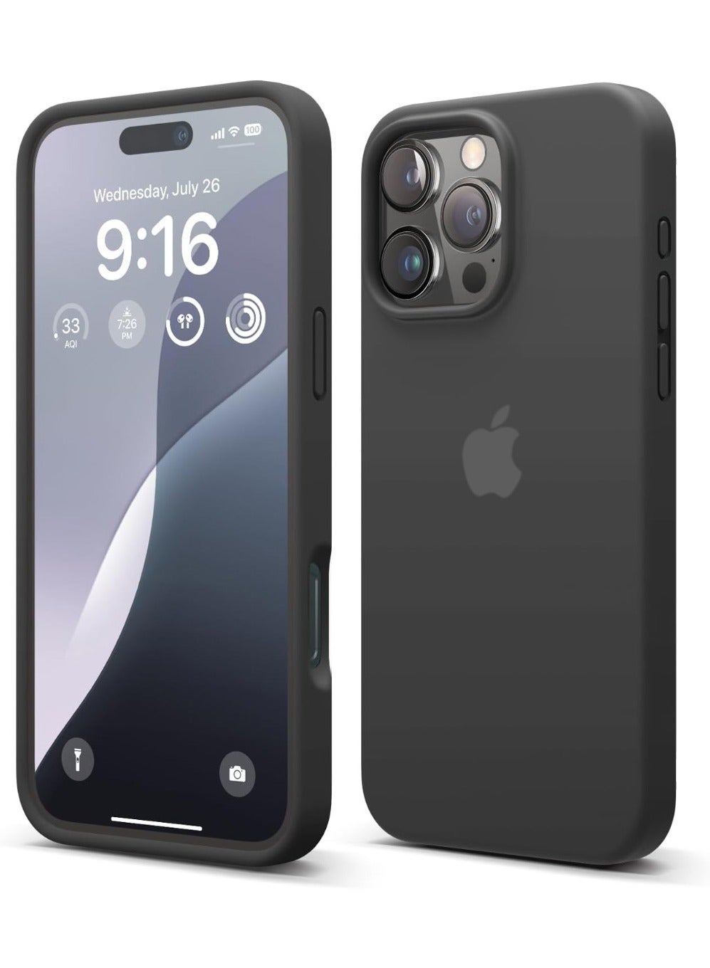 Liquid Silicone Case Cover For iPhone 16 Pro,Silky Soft Touch Full Body Protective Phone Case Anti Scratch Shockproof Cover With Microfiber Lining,Slim Protective Back Cover with Comfortable Hold Touch Feeling and Anti-fingerprint