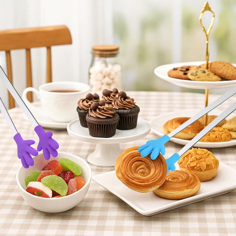 Shindel Small Tongs, 5.1 Inch Mini Tongs for Kids, Cute Kitchen Gadgets for Serving Candy, Appetizers, Snack, Chip, Pickle, Fruit, Ice Cube, Great for Fine Motor - Image 5