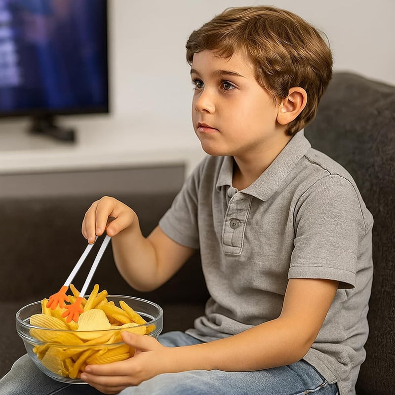 Shindel Small Tongs, 5.1 Inch Mini Tongs for Kids, Cute Kitchen Gadgets for Serving Candy, Appetizers, Snack, Chip, Pickle, Fruit, Ice Cube, Great for Fine Motor - Image 3