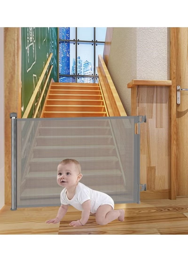 Gonice Adjustable Retractable Mesh Baby Toddlers Safety Gate Kit for Stairs Indoor Outdoor Doorway Hallway  - Image 5