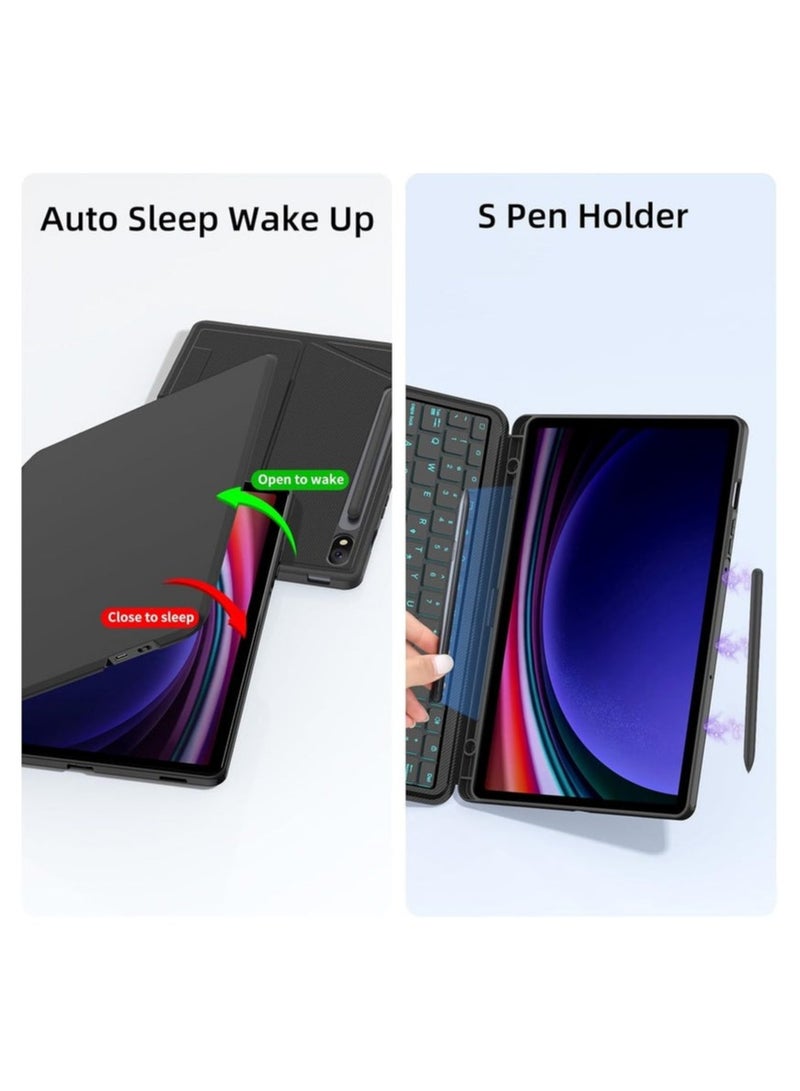 بروتيكت لوحة مفاتيح واقية من PROTECT لجهاز سامسونج تاب 12.4 إنش | بلوتوث، لوحة لمس، إضاءة خلفية، حامل قابل للتعديل، رمادي – الموديل: HL118A-10P - Image 5