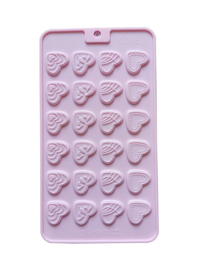 NIBEMINENT 4 Style Heart Shape Silicone Chocolate Mould Pink 21 x 11.5cm - Image 1