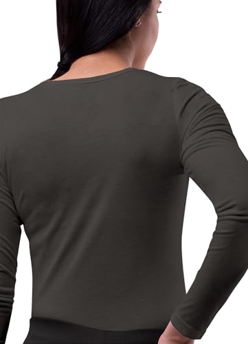 Sivvan Scrubs for Women - Long Sleeve Comfort Underscrub Tee - S8500 - Charcoal - S - Image 2