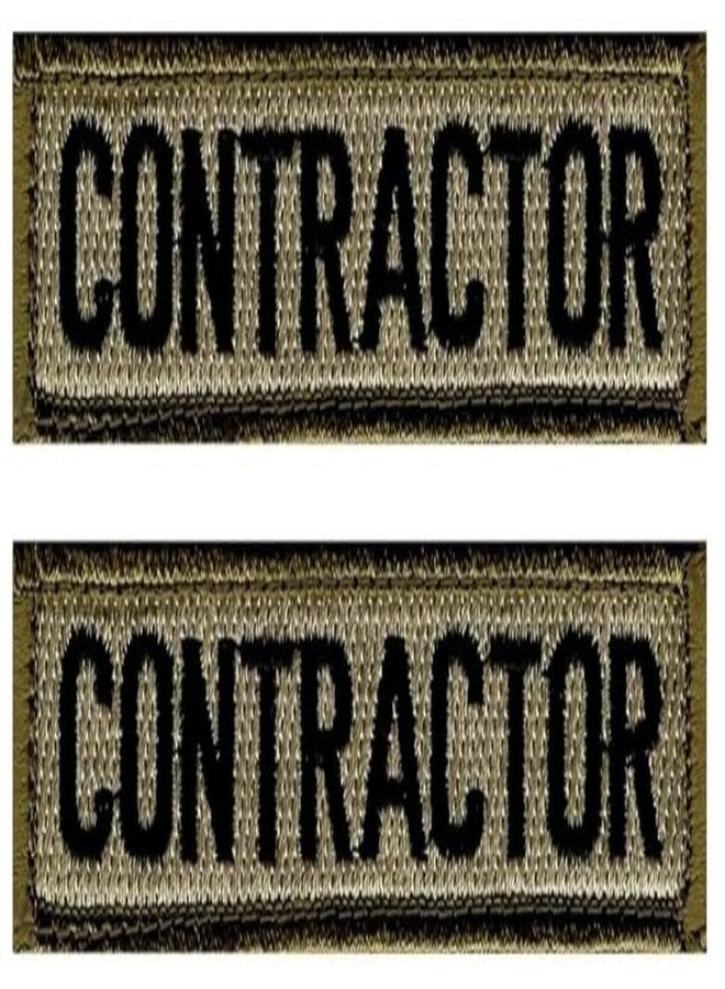 Contractor Embroidered Hook Fastener Patch (3.75 X 1.0-MTC-1) 2 Piece for Vest, Jackets, Pack Backs, Hats, Tactical Gears