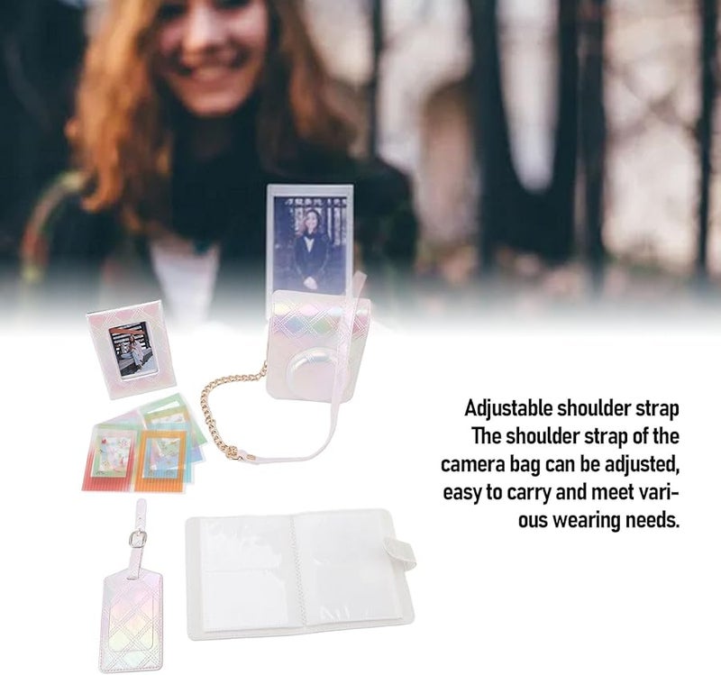 طقم ملحقات Instax Mini 12 مع حافظة جلدية وألبوم صور وإطارات وملصقات باللون الأبيض - Image 4