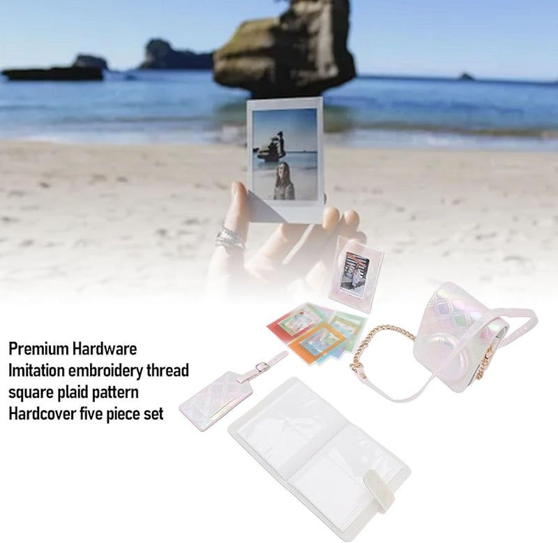 طقم ملحقات Instax Mini 12 مع حافظة جلدية وألبوم صور وإطارات وملصقات باللون الأبيض - Image 5