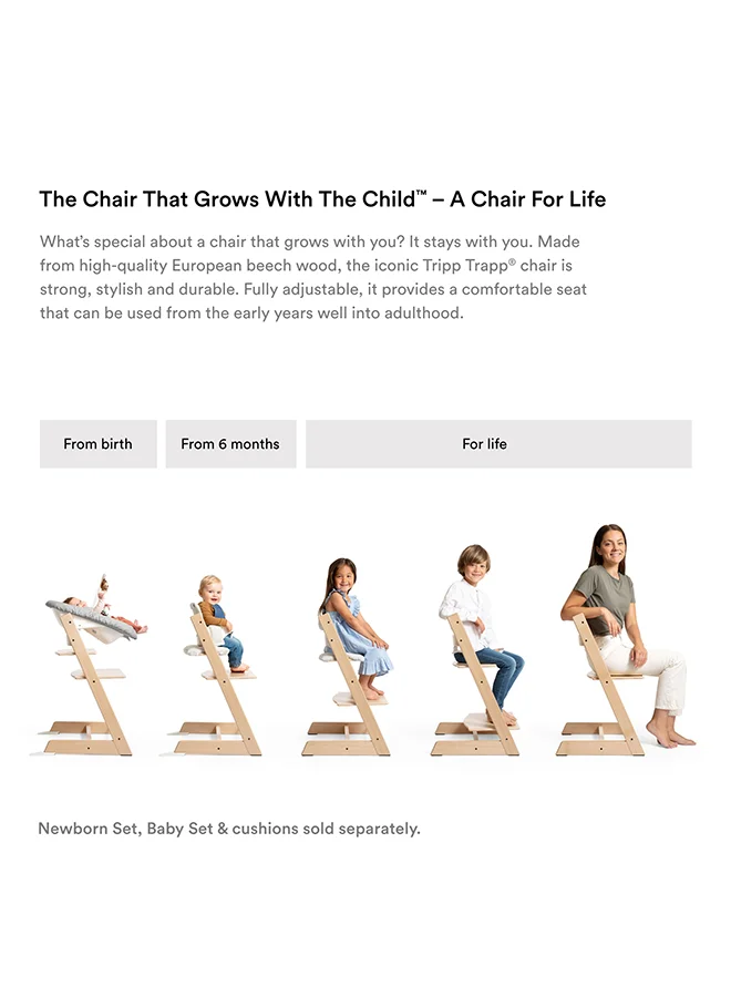 STOKKE Tripp Trapp Chair Adjustable, Convertible Baby High Chair For Toddlers , Children And Adults Convenient, Comfortable And Ergonomic Classic Design Serene Pink