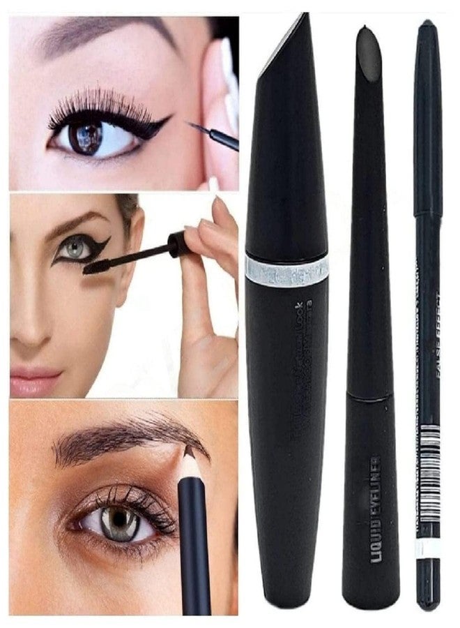 MagicHuda Magic Huda Eye Combo Waterproof Eyeliner, Mascara & Eyebrow Pencil With Sketch Eyeliner & Auto Kajal Black & White (Set Of 6) - Image 2