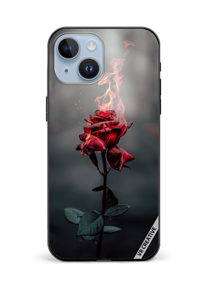 VR CREATIVE Protective Case Cover For Apple iPhone 15 Burning Rose Design Multicolour - Image 1