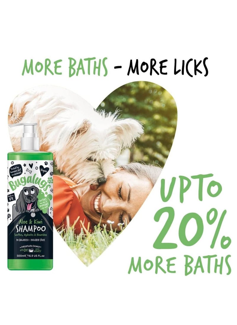 Dog Shampoo Soothing Aloe and Kiwi dog pet grooming shampoo and conditioner products for smelly dogs with tropical fragrance best puppy sensitive skin shampoo 500ml