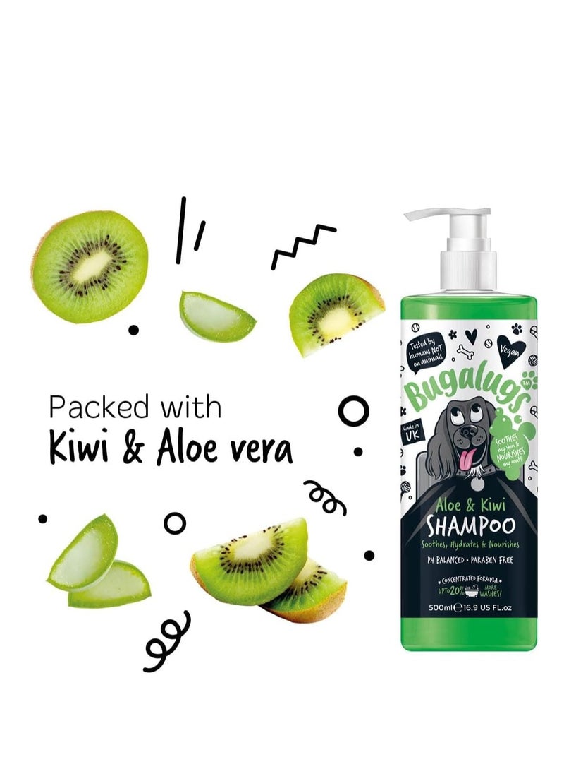 Dog Shampoo Soothing Aloe and Kiwi dog pet grooming shampoo and conditioner products for smelly dogs with tropical fragrance best puppy sensitive skin shampoo 500ml