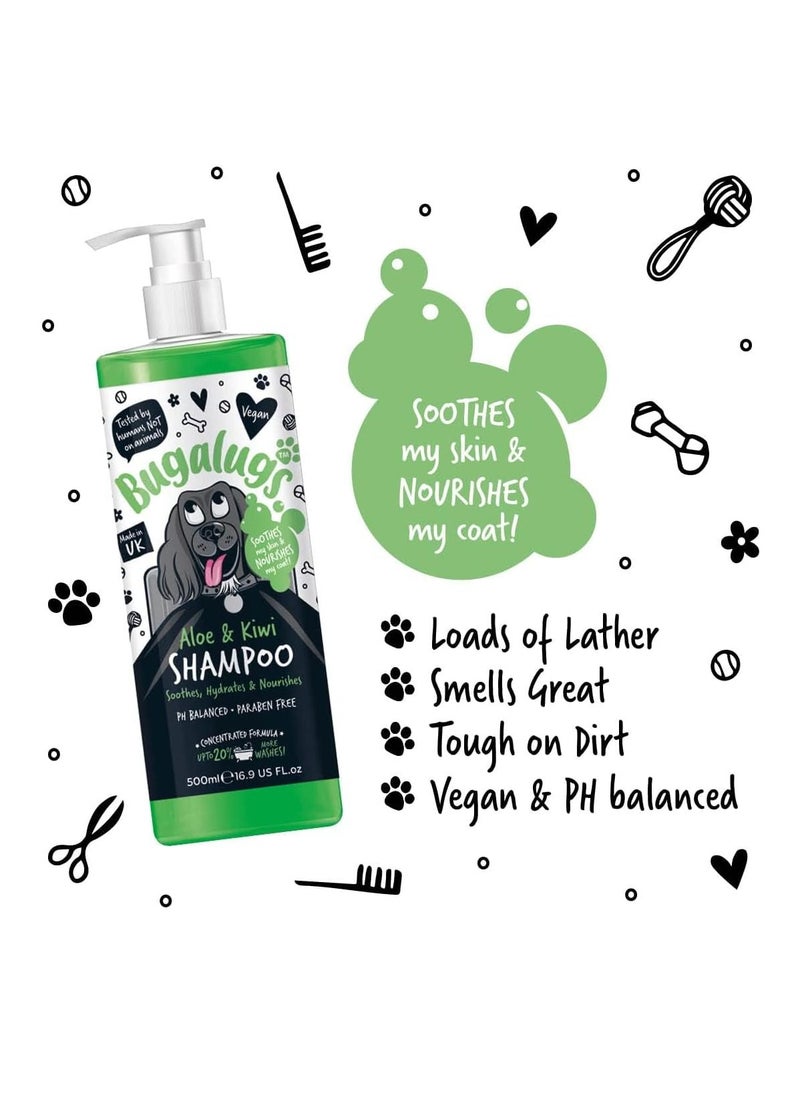 Dog Shampoo Soothing Aloe and Kiwi dog pet grooming shampoo and conditioner products for smelly dogs with tropical fragrance best puppy sensitive skin shampoo 500ml
