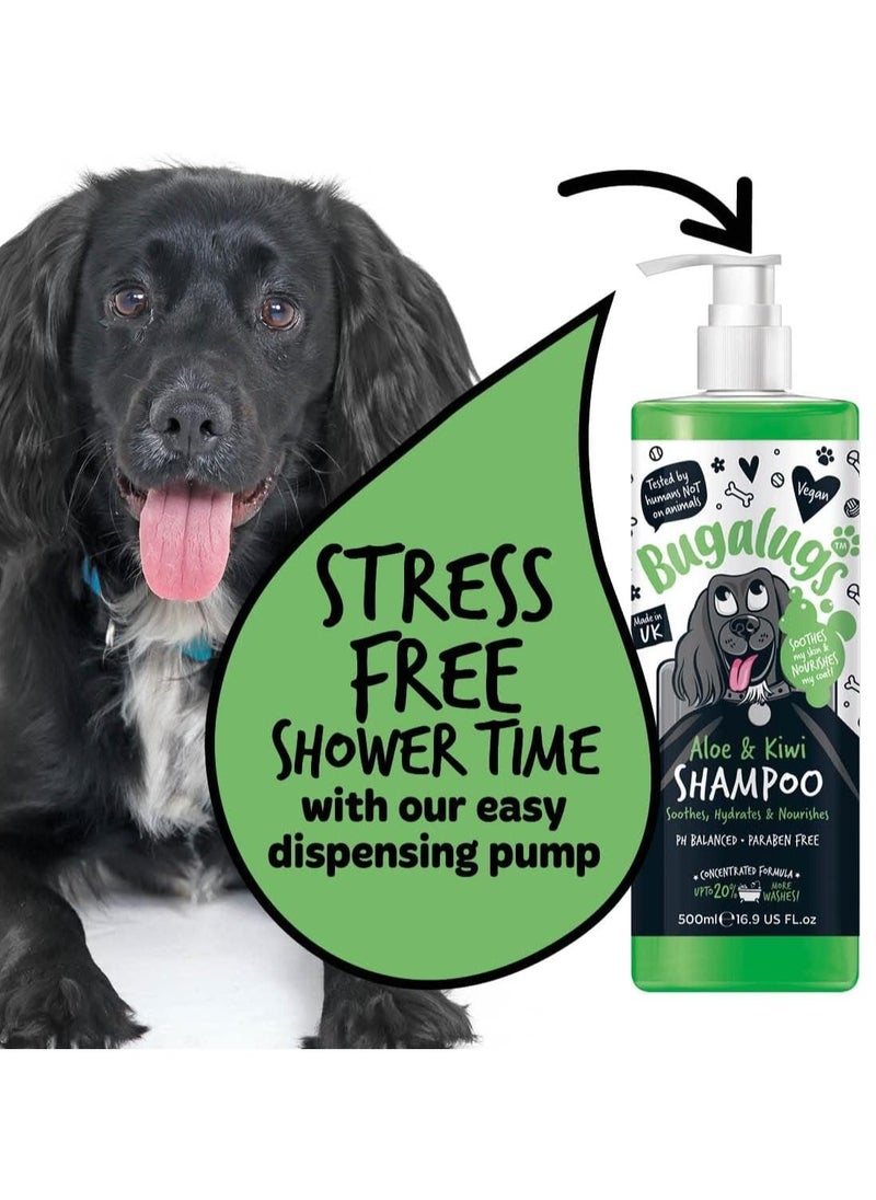Dog Shampoo Soothing Aloe and Kiwi dog pet grooming shampoo and conditioner products for smelly dogs with tropical fragrance best puppy sensitive skin shampoo 500ml