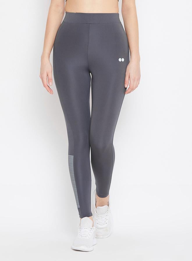 Clovia Grey Logo Detail Active Leggings - Image 2