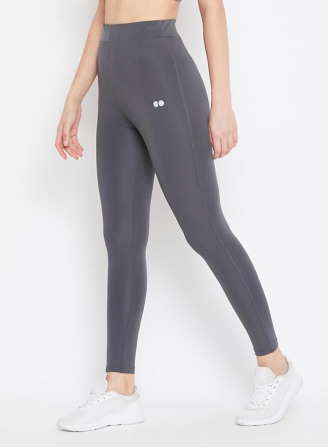 Clovia Grey Logo Detail Active Leggings - Image 3