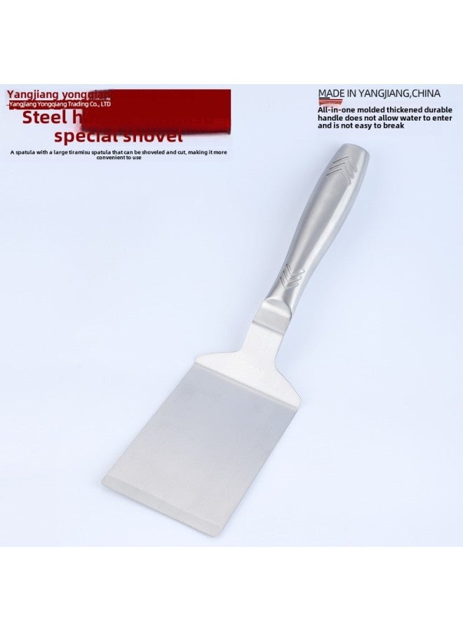 High-grade Stainless Steel Handle Tiramisu Special Shovel Baking Pastry Shovel Fried Steak Teppanyaki Multi-purpose Shovel-Color:Steel Handle Thickened Tiramisu Pastry Shovel (one-piece Molding) Durable - Image 2