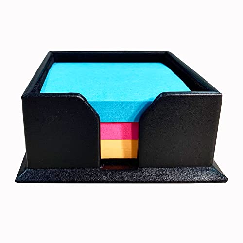 Dacasso A1075 Black 3" x 3" Leather Note Holder - Image 1