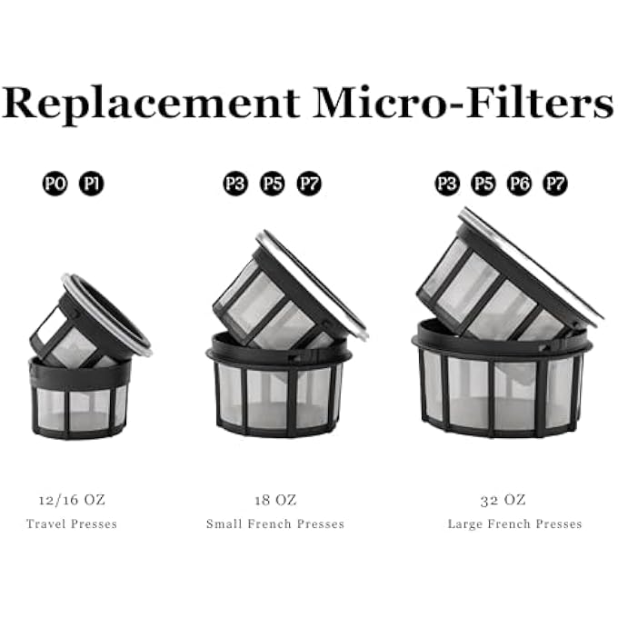 إسبرو مجموعة فلتر قهوة إضافي 1008Cf2 من الفولاذ المقاوم للصدأ ومكابس سفر باللون الأسود - Image 3