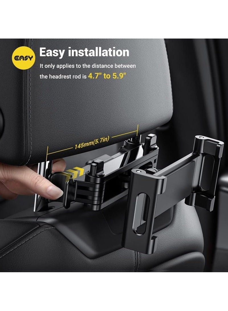 Car Headrest Tablet Holder, Universal ipad Car Backseat Mount, Road Trip Stand for Kids or Adults, Adjustable Distance Viewing Angle,360° Rotating Screen 4.7-11" Tablet (Scalable - Red) - Image 3