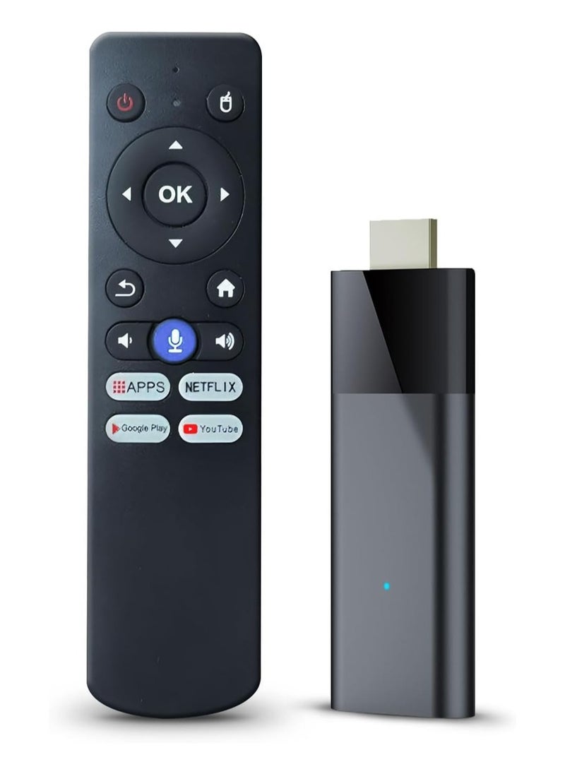 BL Android TV Stick 4K, 2024 Android TV Stick 10.0 2GB RAM 16GB ROM, 4K TV Stick H313 CPU Supports 2.4G/5G Wi-Fi Bluetooth 5.0 USB, Android TV Stick with Bluetooth Voice Remote Control