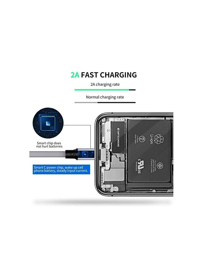 كابل شاحن USB متعدد SDBAUX قابل للسحب 3 في 1 محول سلك شحن متعدد مع موصلات منفذ USB صغير للهاتف من النوع C المتوافقة مع الهواتف المحمولة والأجهزة اللوحية للاستخدام العالمي (عبوتان-رمادي)