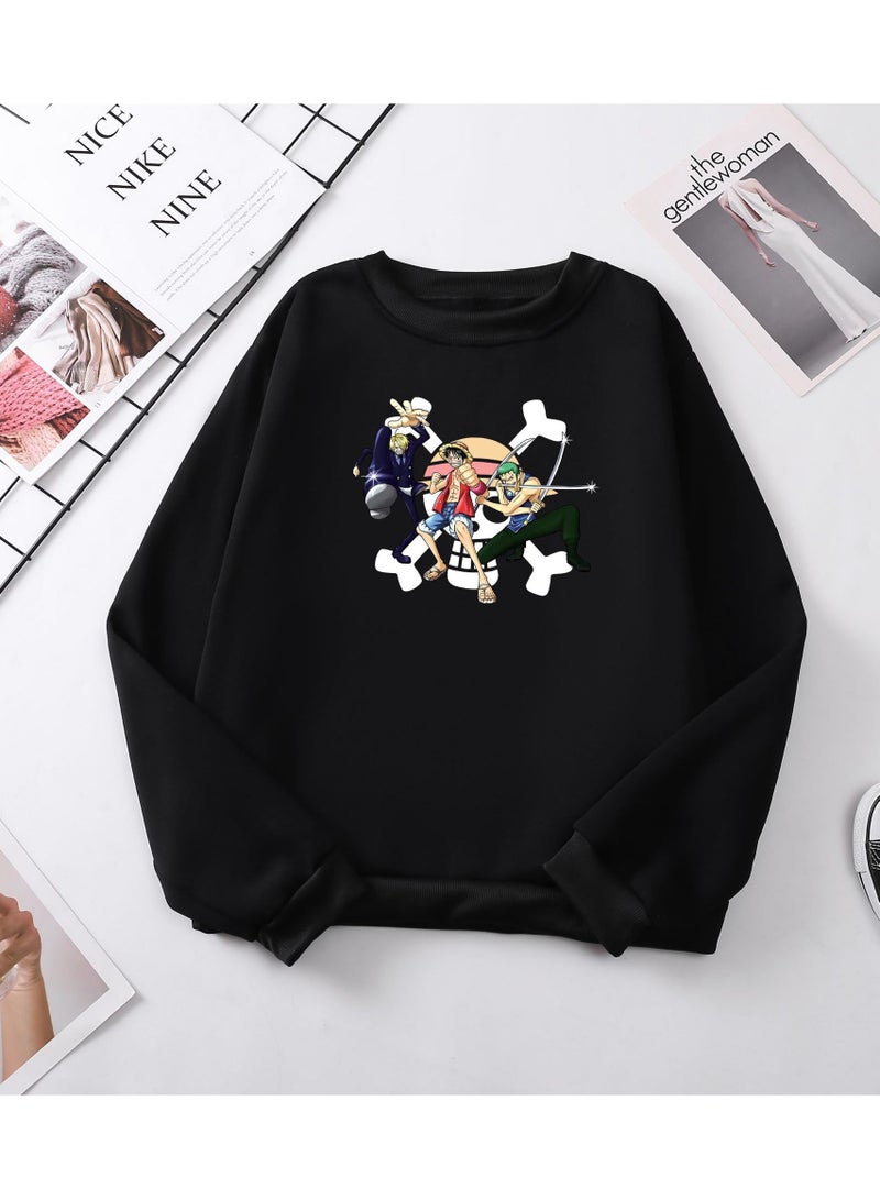 KUYING New One Piece Casual Loose Round Neck Hoodie  - Image 1