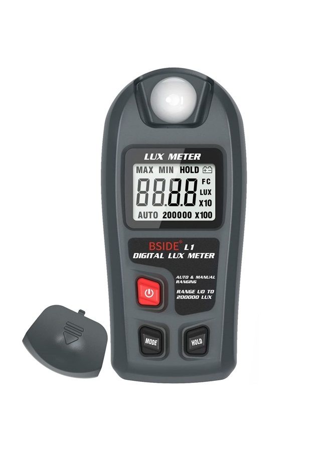 BSIDE Digital Light Meter Lux Tester Illuminance Luxmeter, 0-200,000 Lux Portable Environment Luminometer Photometer for Garden Film Indoor Classroom Plants LED Grow Light Photography - Image 1