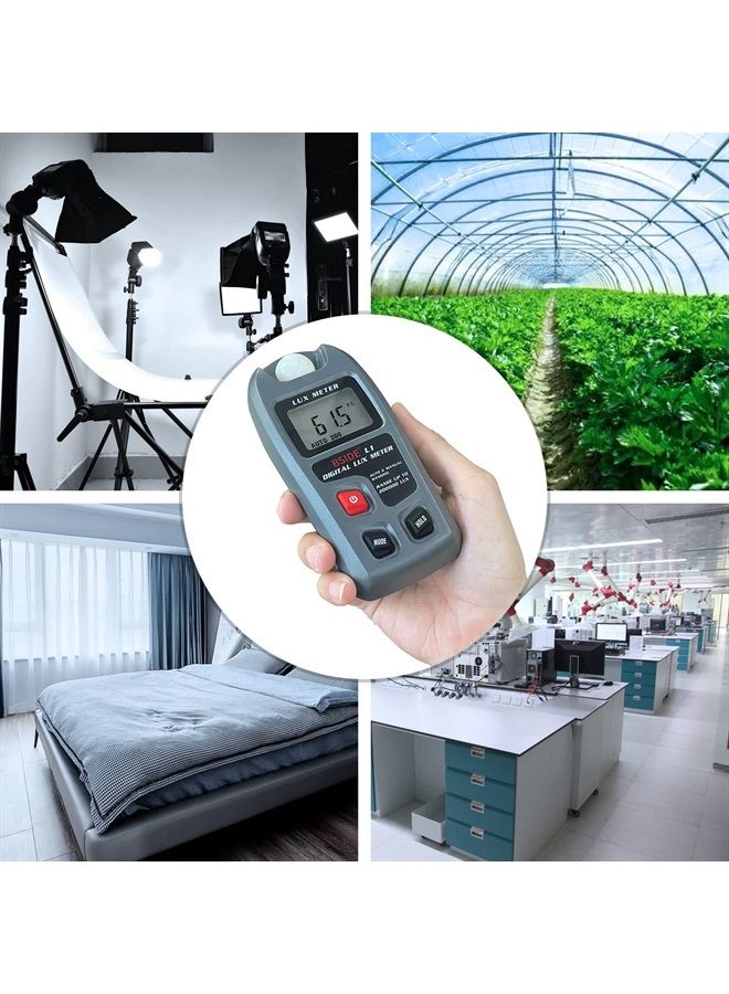 BSIDE Digital Light Meter Lux Tester Illuminance Luxmeter, 0-200,000 Lux Portable Environment Luminometer Photometer for Garden Film Indoor Classroom Plants LED Grow Light Photography - Image 5