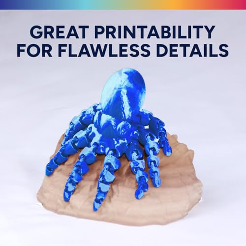 OVERTURE Silk PLA Filament 1.75mm, Clog-Free Shiny, Metallic Shine 3D Printer Filament, 1kg Spool (2.2lbs), Ideal for Cosplay Jewelry & Home Decor (Silk Blue) - Image 3