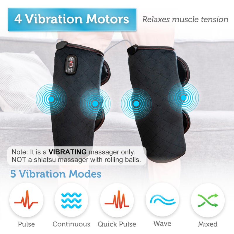 COMFIER مدلك الركبة المدفأ COMFIER مع وسادة تدفئة للركبة، مؤهل لـ FSA HSA، هدايا عيد الميلاد للأب والأم والرجال والنساء، لفات دافئة للركبة للاسترخاء، وسادة تدفئة للركبة للرجال والنساء وكبار السن - Image 5