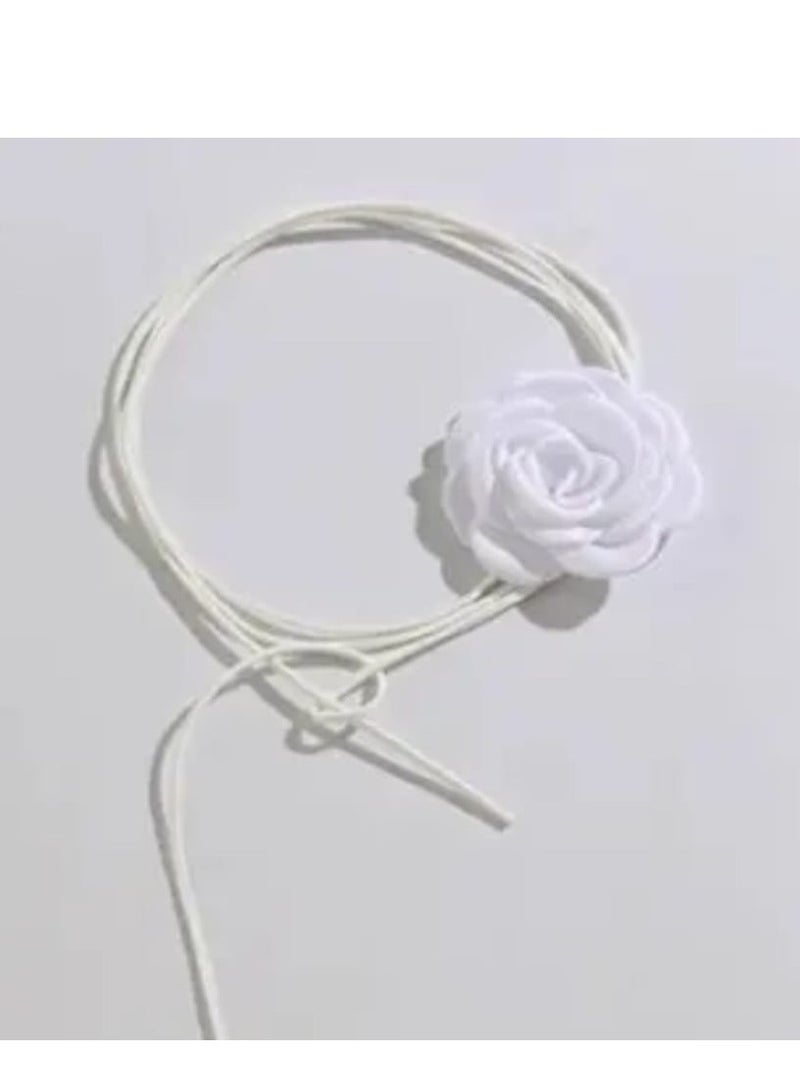 Rose Choker-Necklace In White