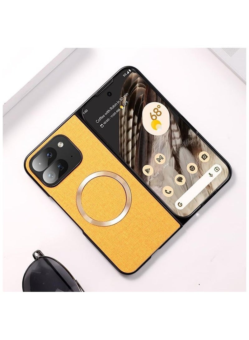 Magnetic Case Compatible with Google Pixel 9 Pro Fold 5G 2024 Case, Ultra Thin Cloth Pattern Shockproof Protective Cover for