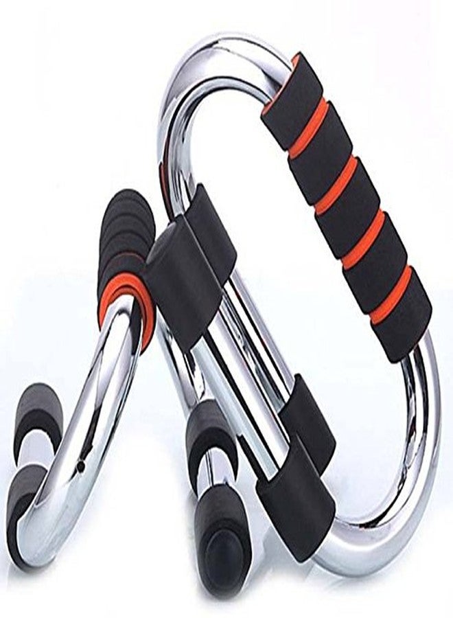 LAFILLETTE Proffesional Push Up Stand Anti Skid Base with Foam Handles for Men & Women Gym Exercise Fitness One Grip(Red&Black) - Image 2
