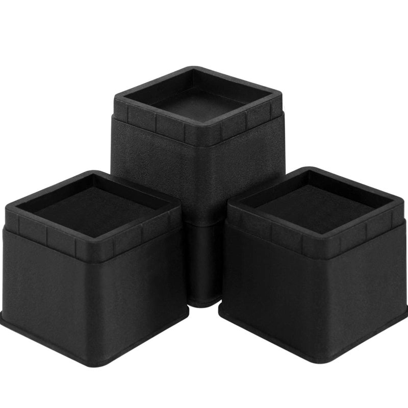 Joyclub Joyclub Bed Risers 3 Inch Heavy Duty Stackable Furniture Risers for Sofa Table Couch Lift Height of 3 or 6 Inches 4 Pack Black 