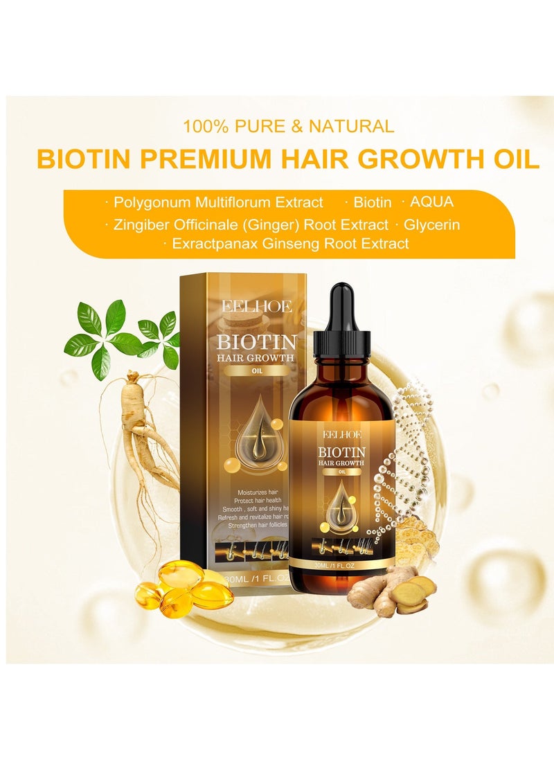 EELHOE Biotin Hair Growth Serum, Biotin Hair Growth Spray, Anti Hair Loss Treatment, Hair Growth Serum with Biotin, Hair Thickening Spray, Fast Growing Hair Care Essential Oils, Scalp Spray 30ml - Image 4