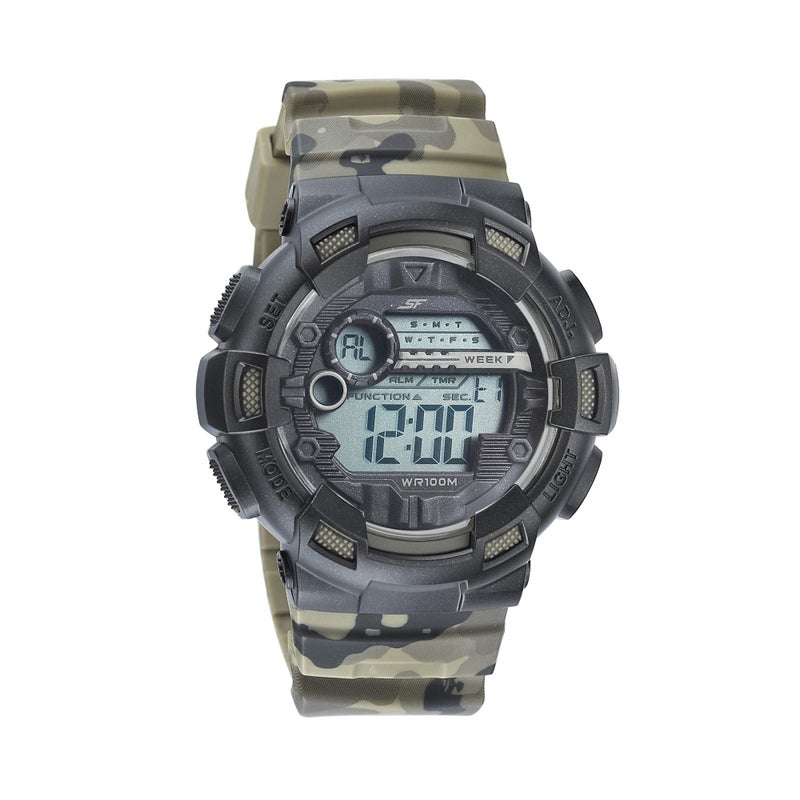 SF Camo Digital Black Round Dial Men's Sport Watch-77053PP08 - Image 5