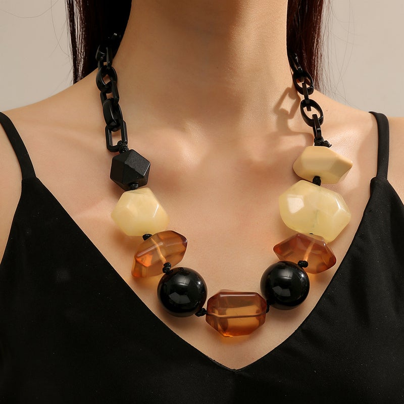 Colorful Vintage Handmade Multi-layer Beaded Bohemian Ethnic Fashion Exaggerated Womens Collar Earrings F section collar (131) grams 