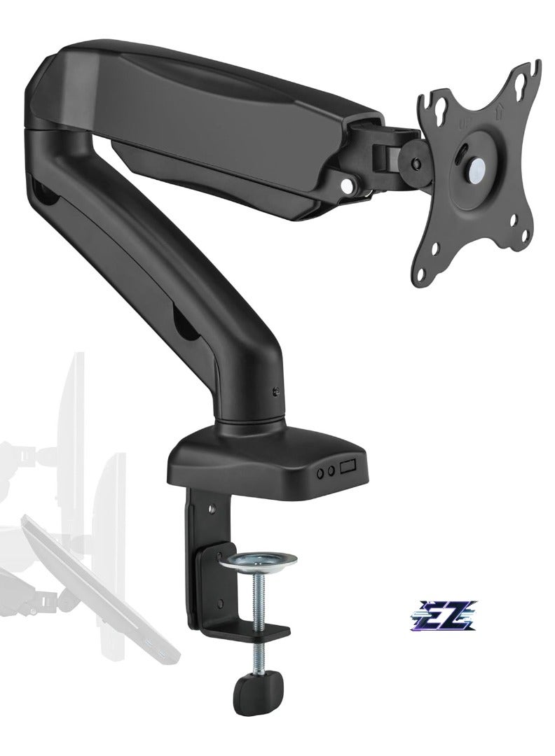 ELTRAZONE Desk Mount for 1 Monitor up to 32 Inches, Height Adjustable [Without Screws] Monitor Arm for VESA 75 x 75 and 100 x 100 / Monitor Mount with Swivel Arm for Desk  - Image 1