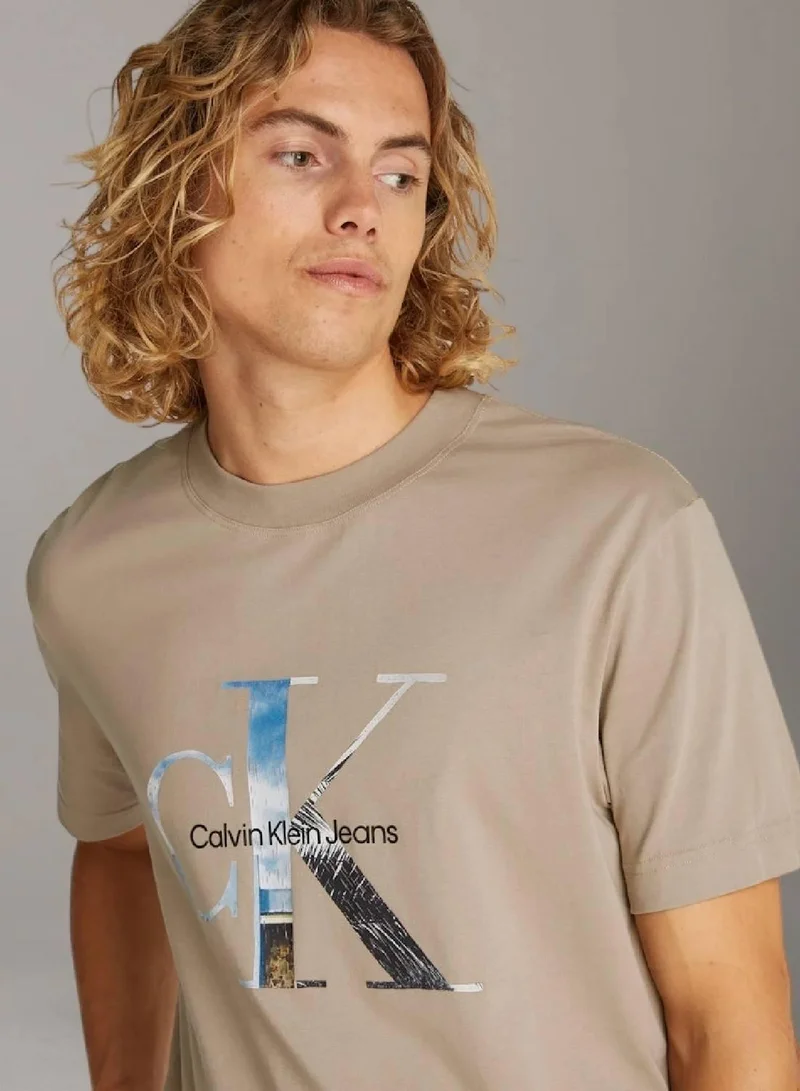 Calvin Klein Jeans Aluminum Monogram Photo Print T-Shirt for Men | Best Price UAE