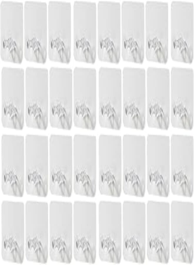 Cabilock Cabilock 2 Sets 30pcs Wall Mounted Plug Hooks Self- Adhesive Wall Hooks ( Transparent )