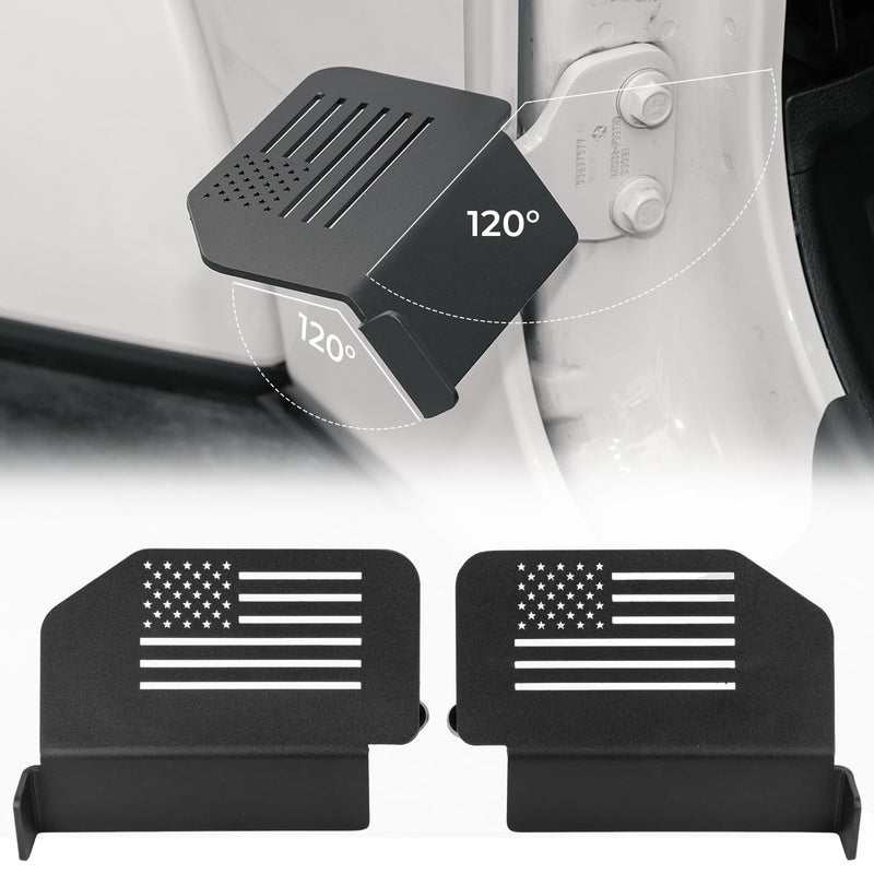 JOYTUTUS 120 Upgraded Wrangler Foot Pegs Doors Off Compatible with Wrangler JK JL Gladiator JT 2007 to 2026 Exterior Door Hinge Foot Pegs Foot Rest Pedals US Flag Pattern - Image 2