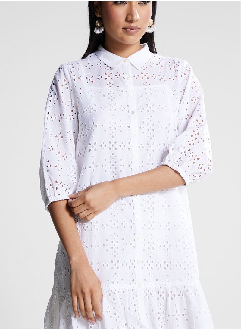 Biba Openwork Button Down Dress  - Image 3