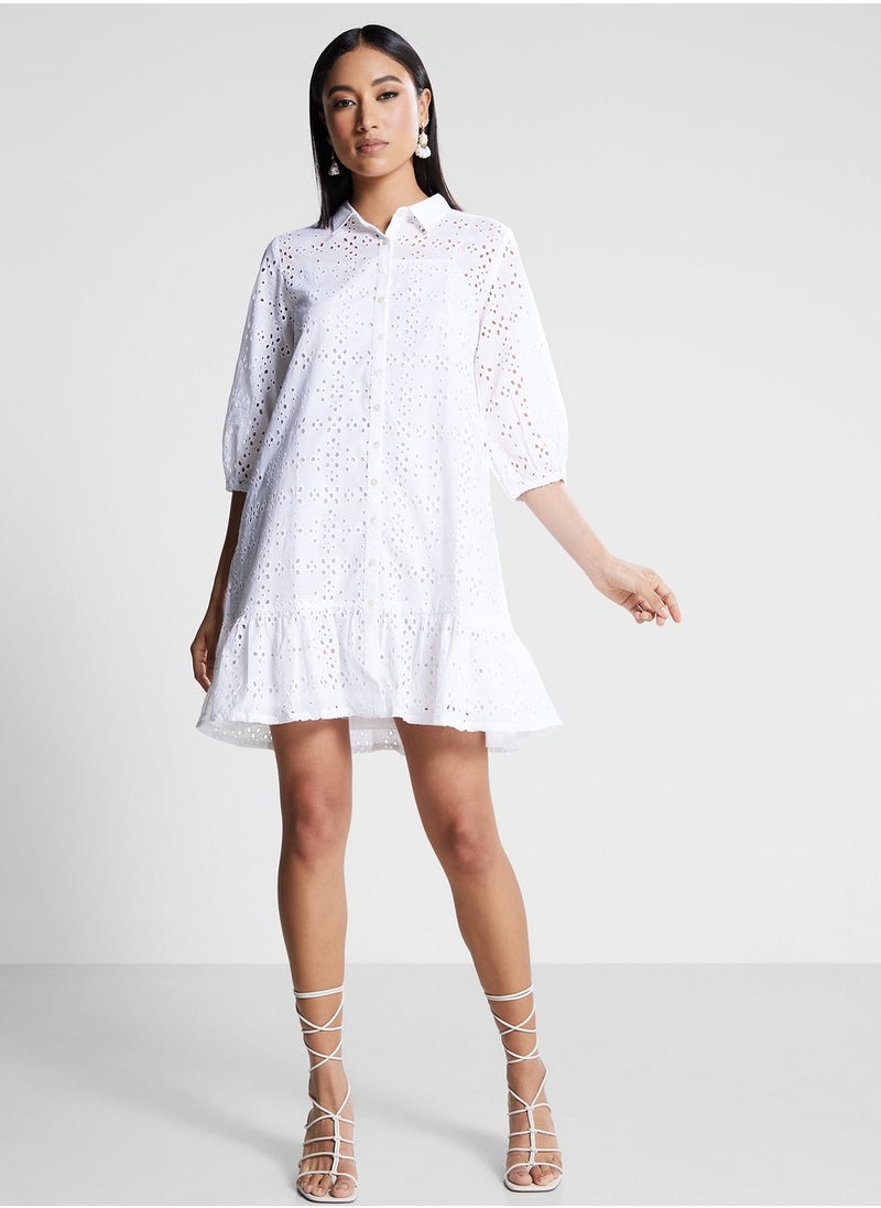 Biba Openwork Button Down Dress  - Image 4