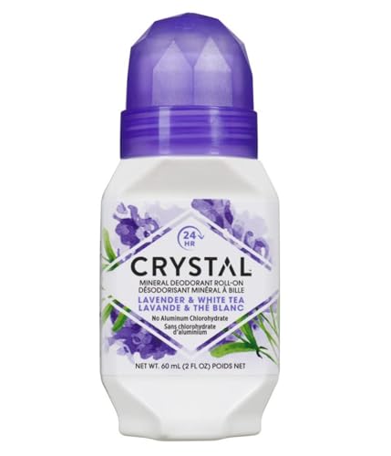 Crystal Mineral Deodorant RollOn Lavender  White Tea 225 oz Pack of 12