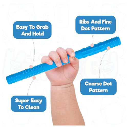 Kidology Baby Teether Tubes & Chew Straws (6 Pack) for 6+ Months – BPA Free Silicone Teething Toys | Soft Molar Teether | Gum Relief & Gentle Oral Cleaner | Soft Oral Care Set, Baby Gift Set - Image 3
