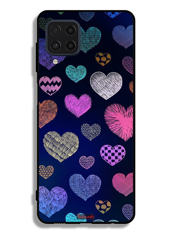 Tolwak Samsung Galaxy M22 Protective Case Cover Dhaga Hearts Pattern - Image 1