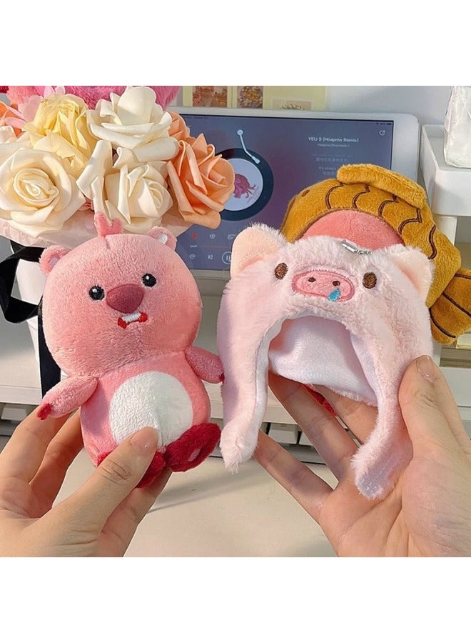 Ruby Loopy Cute Little Beaver Hooded Bag Keychain Pendant Internet Celebrity Snapper Pullover Pendant Gift-Specifications:Rabbit Pullover Ruby-Color:Key Ring  - Image 5