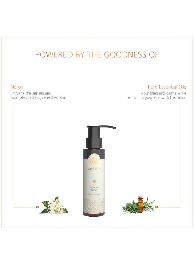 سول تري غسول الجسم المجدد للحيوية من SoulTree برائحة النيرولي، 100 مل | مكونات أيورفيدية بنسبة 100% مع النيرولي والزيوت العطرية النقية | منظف للجسم منعش، باعث على الانتعاش، ومنشط للبشرة | خالٍ من البارابين، والسيليكون، والعطور الاصطناعية - Image 4