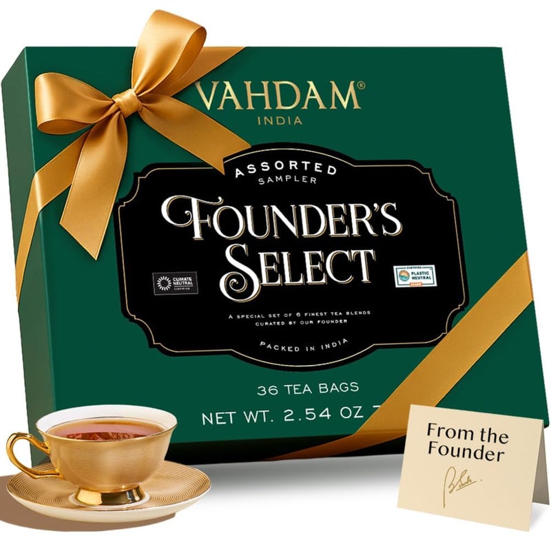 VAHDAM Top 6 Founder Select Assorted Tea Gift Set  6 Flavors 36 individually Wrapped Tea Bags  Gifts For Tea Lovers - Image 3