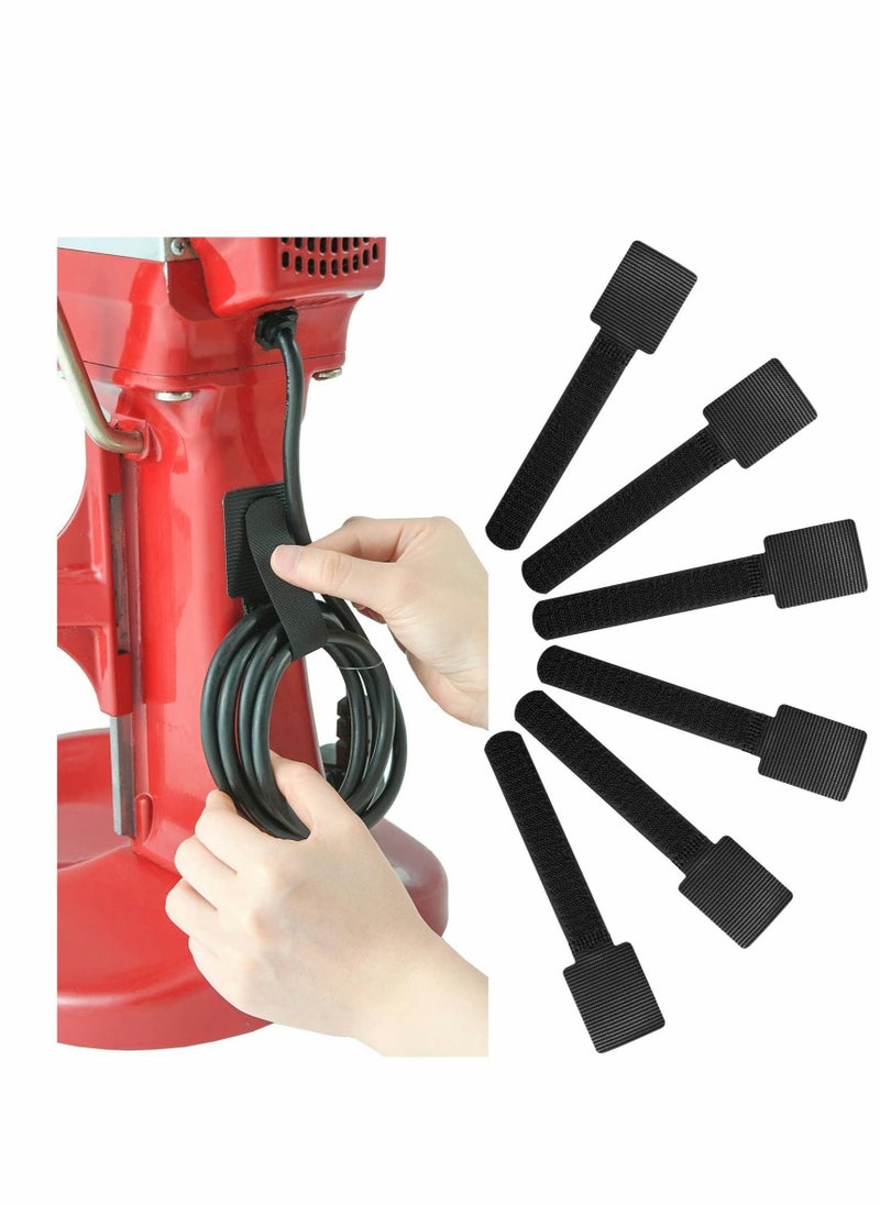 Loquat Cable Ties 8Pcs Cord Holder Wrapper Wall Storage Sticky Tie Strap, Cord Organizer for Appliances 6 Pack, Cable Organizer Cord Holder Wrapper for Small Kitchen Appliances, Black - Image 1